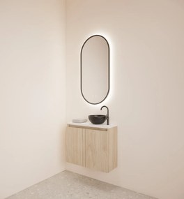 Gliss Design Echo toiletmeubel 60cm kastanje met toppaneel wit mat