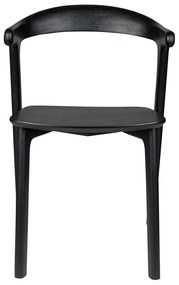Zuiver Northwood Black Houten Eetkamerstoel Zwart Minimalistisch