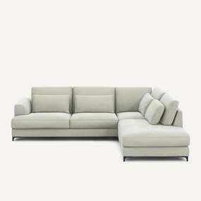 Omvormbare hoekbank rechts, stonewashed fluweel, Marsile