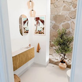 Mondiaz Joya DLux 100cm toiletmeubel ronding links oak met wastafel faye rechts 1 kraangat meli