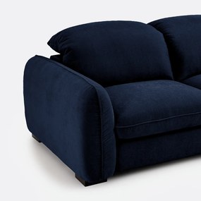 3-zits slaapbank in gemêleerd polyester, met hoofdsteunen, ISLA