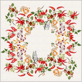 Gewassen linnen tafelkleed Piments