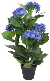 vidaXL Kunst hortensia plant met pot 60 cm blauw