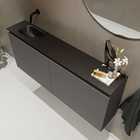 Mondiaz Ture 120cm toiletmeubel dark grey met wastafel urban links geen kraangat