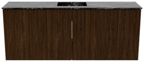 Mondiaz Joya DLux 100cm toiletmeubel walnut met wastafel faye midden zonder kraangat lava
