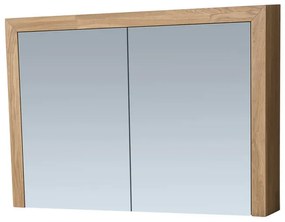 Brauer Rise spiegelkast 100cm met 2 dubbelzijdige spiegeldeuren eiken grijs