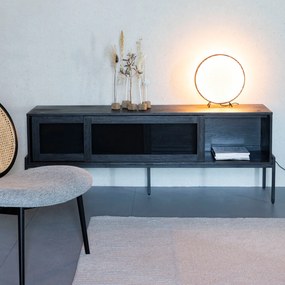 Zuiver Hardy Tv-meubel Met Schuifdeuren Zwart - 160x45x60cm.