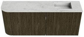 Mondiaz Joya DLux 100cm toiletmeubel ronding links shadow met wastafel faye rechts 1 kraangat opalo