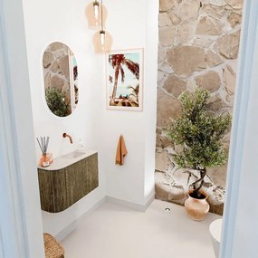 Mondiaz Joya DLux 60cm toiletmeubel ronding links dusk met wastafel faye rechts zonder kraangat ostra