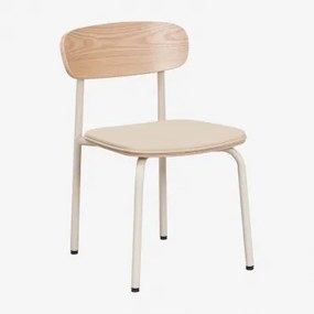 Wilpier Kids Stoel Van Ijzer En Hout Tapioca Beige & Kunstleren Beige – Crème - Sklum