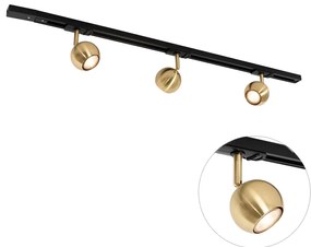 Modern railsysteem met 3 Spot / Opbouwspot / Plafondspots goud 1-fase - Iconic Gissi Modern GU10 Binnenverlichting Lamp