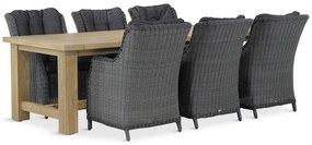 Tuinset 6 personen 260 cm Wicker Zwart Garden Collections Buckingham/Fourmile