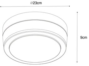 Moderne buiten plafondlamp staal 23 cm IP44 - Flavi Modern E27 IP44 Buitenverlichting rond