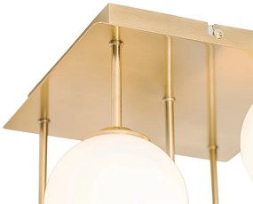 Moderne plafondlamp goud met opaal glas 5-lichts - Athens Modern G9 vierkant Binnenverlichting Lamp