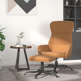 vidaXL Relaxstoel met voetenbank microvezelstof taupe