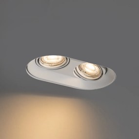 Set van 6 Afgeronde inbouwspot wit GU10 50mm 2-lichts - Hubs