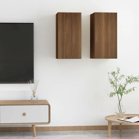 vidaXL Tv-meubelen 2 st 30,5x30x60 cm bewerkt hout bruineikenkleurig