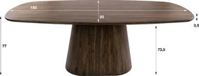Ovale Eettafel Acaciahout 180cm - 180 X 90cm.