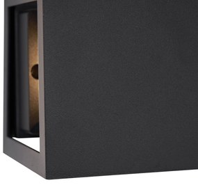 Moderne wandlamp zwart incl. LED IP44 - Edwin Quadro
