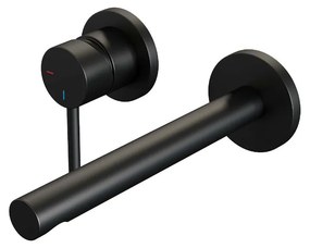 Brauer Black Edition ColdStart wastafelkraan inbouw rechte uitloop en rozetten model A2 zwart mat
