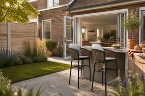 Barstoel Aluminium/wicker Taupe-naturel-bruin Coco Palm