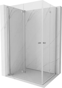 Mexen Mist-F Duo inklapbare douchecabine links 100 x 80 cm, transparant, chroom - 8A6-100L-080P-01-00