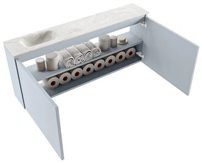 Mondiaz Ture DLux toiletmeubel 120cm clay met wastafel ostra links met kraangat