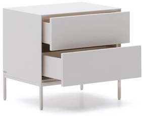 Kave Home Vedrana Design Nachtkastje Wit Met Lades - 60x40x55cm.