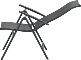 Garden Impressions Siena tuinstoel verstelbaar donker grijs - 2 stuks