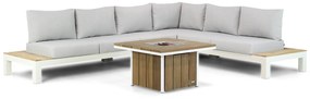 Platform Loungeset Aluminium/teak Wit 6 personen Lifestyle Garden Furniture Ravalla/Seaside