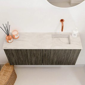 Mondiaz Joya DLux 90cm toiletmeubel shadow met wastafel faye rechts zonder kraangat ostra