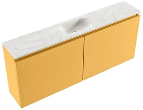 Mondiaz Ture DLux toiletmeubel 120cm ocher met wastafel ostra midden met kraangat