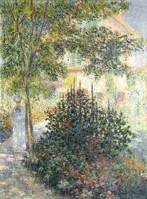 Kunstreproductie Camille Monet in the Garden at Argenteuil (1847–1879), Claude Monet