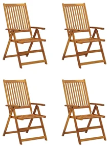 vidaXL Tuinstoelen 4 st verstelbaar met kussens massief acaciahout