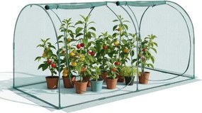 VEVOR plantenbeschermingstent, 2489x1200x1200 mm, plantenbeschermingsnet, deur met ritssluiting, winddicht, plantenkooi/kas voor verhoogde plantenbedden, buiten, tuin, terras