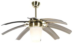 Design Plafondventilator met lamp messing met afstandsbediening - Wings 42 Modern E27 rond Binnenverlichting Lamp