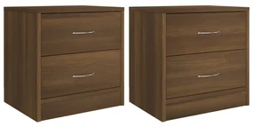 vidaXL Nachtkastjes 2 st 40x30x40 cm bewerkt hout bruineikenkleurig