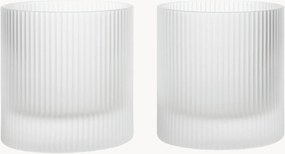 Mondgeblazen glazen tumblers Ripple, 2-delig