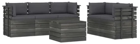 vidaXL 6-delige Loungeset met kussens pallet massief grenenhout