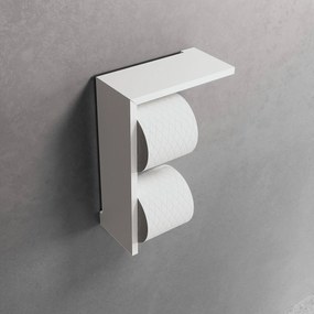 Novellini Frame toiletrolhouder met planchet 21,2x9,7x31,1cm mat wit