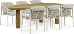 Tuinset 6 personen  Aluminium/rope Taupe 4 Seasons Outdoor Allora/Leafline