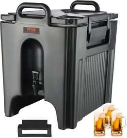 VEVOR Warme en koude drankendispenser 37,6 L, LDPE Warme en koude waterfontein Grote drankendispenser met kraan voor koffie, koude melk, water, sap, enz. Geïsoleerde karaf voor 1-2 personen