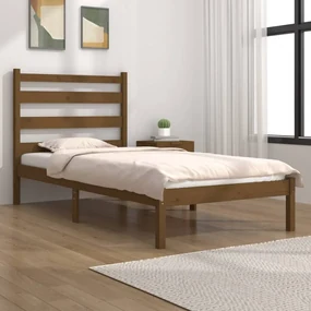 vidaXL Bedframe massief grenenhout honingbruin 100x200 cm