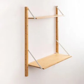 Modulaire Wandplank Van Bamboe Kolex Bruin – Natuurlijk Hout & 2 Legplanken Van 64 Cm - Sklum