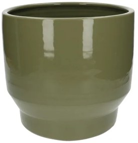 Bloempot'Pato', aardewerk, saliegroen,Ø24 cm