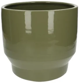 Bloempot'Pato', aardewerk, saliegroen,Ø24 cm