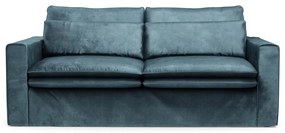 Rivièra Maison - Continental Sofa 2,5 Seater, velvet, petrol - Kleur: blauw