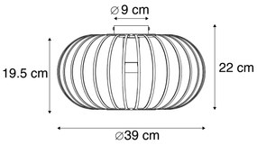 Smart plafondlamp met dimmer zwart 39 cm incl. Wifi G95 - Johanna Design E27 rond Binnenverlichting Lamp