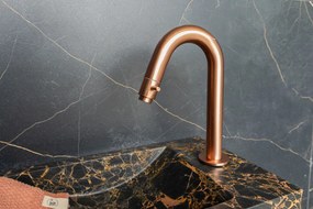 Saniclear Athens Portoro Gold fonteinset met gebogen kraan in geborsteld koper