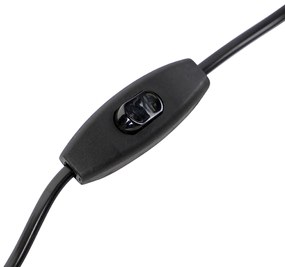 Tafellamp brons velours kap zwart met goud 40 cm - Bruut